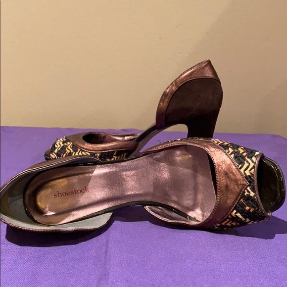 Shoe stock Brazilian made open toe suede high heel - Picture 3 of 3